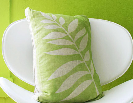 Spray-Paint Leaf Pillow