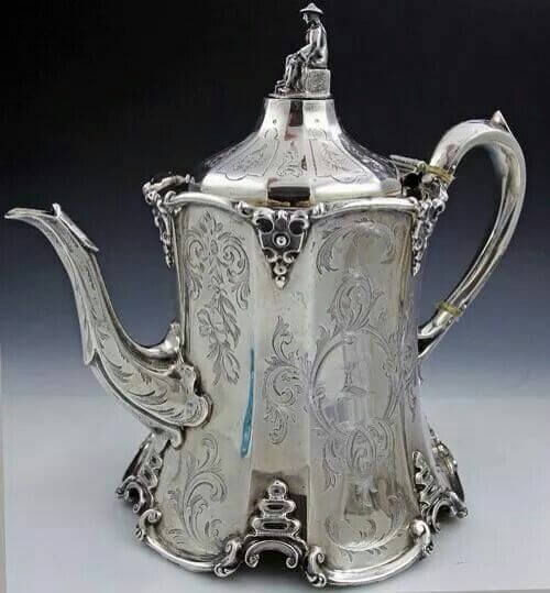 English silver antique teapot