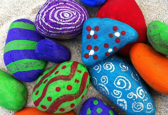 Painted rocks fun for kids