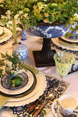 tablescaping with antique collectibles