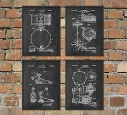 Drum Kit Patent Wall Art