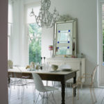 White eclectic dining room
