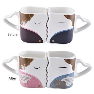 Heat Sensitive Color-Changing Morphing Mug Cup Set