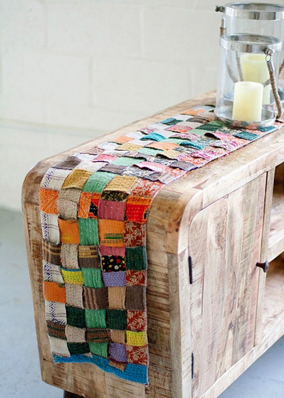 Recycled Kantha Table Runner