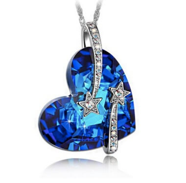 Heart Sapphire Pendant Swarovski Necklace